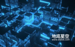 AE模板-蓝色粒子光线新能源汽车展示动画