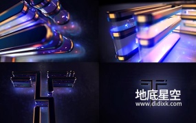AE模板-E3D霓虹灯玻璃质感标志logo展示动画