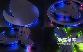 AE模板-三维标志发光二极管标志logo展示动画