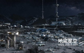 3D模型-科幻月球火星基地实验室建筑楼房设施