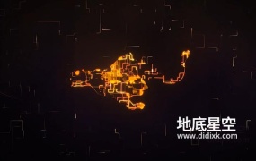 AE模板-高科技电子电路板线条标志logo展示动画  High Tech Grow Line Logo Reveal