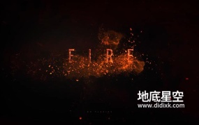 AE模板-震撼大气的火焰粒子熔岩燃烧文字标题片头动画