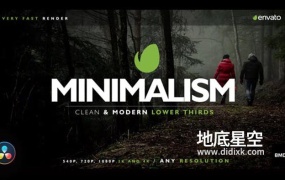 达芬奇预设-16组简洁的字幕条文字角标标题排版动画 Minimal Lower Thirds for DaVinci Resolve