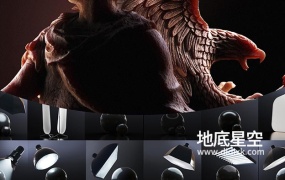 C4D预设- Arnold阿诺德渲染器专业摄影棚舞台灯光HDRI电商产品渲染场景预设
