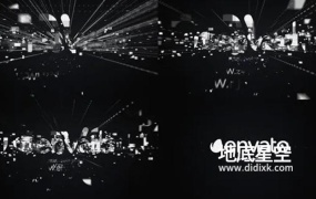 AE模板-高科技数字故障马赛克入场汇聚成logo的特效