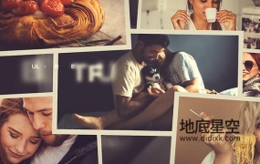 AE模板-复古优雅的周年纪念日生日婚礼回忆照片相册动画