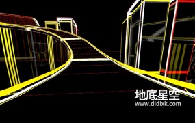 视频素材-炫酷的三维空间过山车背景视频