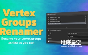 Blender插件-顶点组批量重命名插件 Vertex Groups Renamer – Vgr