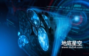AE模板-未来高科技数字科技芯片全息投影HUD界面LOGO标志展示片头