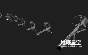 3D模型-水龙头卫浴厕纸卷纸C4D模型