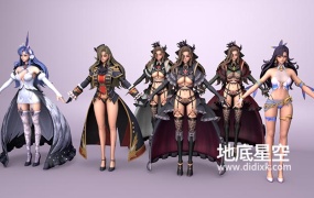 3D模型-性感的动漫女孩卡通人物C4D模型