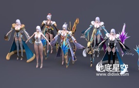 3D模型-日系风美少女游戏角色人物C4D模型