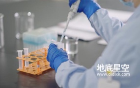 视频素材-实拍高科技端医护人员在实验室操作实验步骤