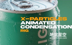 C4D预设-三维模型表面水滴凝结动画 X-Particles Animated Condensation Rig