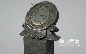 3D模型-古代日晷日规日影看时间的计时仪器C4D模型