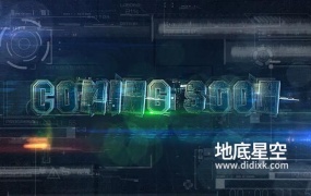 AE模板-未来高科技感赛博朋克HUD图形文字标题片头动画