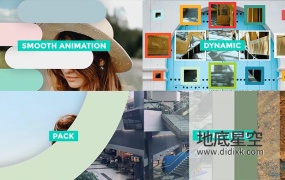 PR模板-40个简洁彩色图形遮罩视频图片转场预设
