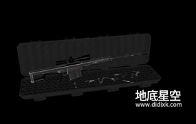 C4D模型-Barrett M82大口径狙击步枪巴雷特C4D模型