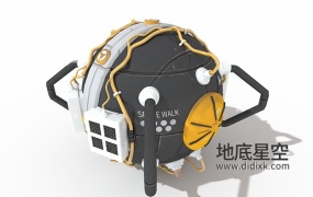 3D模型-科幻太空飞行器机械卫星太空舱C4D模型