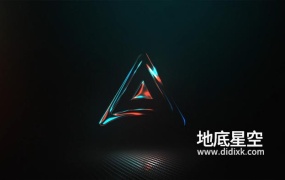 AE模板-明亮流动的色彩在标志上变幻的logo标志展示动画