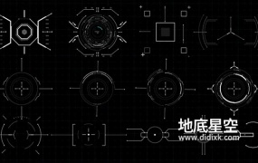 AE脚本-500个未来高科技感全息投影科幻屏幕HUD元素界面图形动画