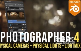 Blender插件-摄像机真实物理灯光自动对焦 Photographer v 5.0.0 + 预设库