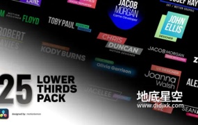 达芬奇模板-25种现代文字标题字幕条动画 Lower Thirds & Titles Pack