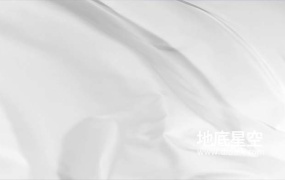 视频素材-波浪中的白色闪亮丝绸织物