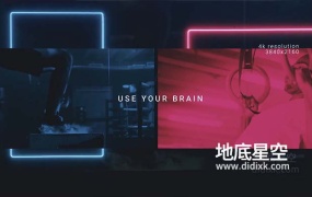 AE模板-时尚动感的绚丽霓虹灯线框极限运动视频宣传动画