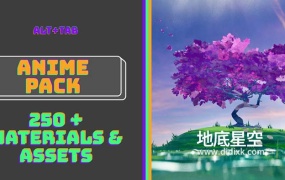 Blender预设-250种动漫卡通着色器模型材质Blender预设 Alt Tab – Procedural Anime Pack