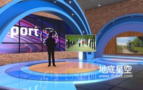 AE模板-3D虚拟布景电视栏目主播台广播工作室天气预报新闻播报