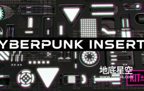 Blender插件-赛博朋克科幻灯光三维模型预设 Cyberpunk Emissive Inserts – Kpack – Sci Fi Lights