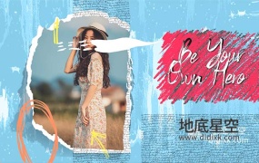 AE模板-定格手绘画笔描边水彩油气涂鸦宣传动画