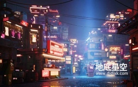 3D模型-赛博朋克场景交通站街道杂物售货亭食品店面机器模型