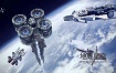 3D模型-科幻电影宇宙空间宇宙飞船机翼重力轮发动机推进器模型