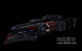 3D模型-科幻飞船太空舰飞船科幻飞行器太空船外星战舰模型