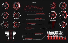 PR模板-56个科技感数据信息图表条形图科幻屏幕HUD预设动画