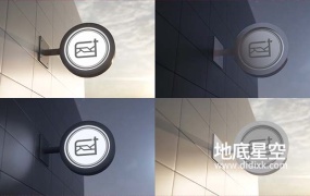 AE模板-在不同环境下现代风格招牌logo标志展示动画