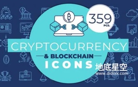 PR模板-359个金融互联网加密货币区块链笔记本地图手机等线条图标动画
