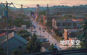 3D模型-美国农村城市郊区市区楼房建筑