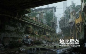 3D模型-颓废脏乱的河道C4D模型