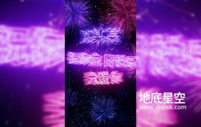 AE模板-竖屏庆祝新年除夕跨年节日夜圣诞节婚礼生日表白烟花粒子片头