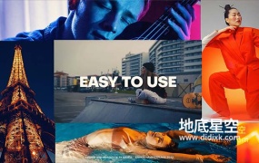AE模板-时尚动感节奏感视频剪辑平滑拼贴展示动画