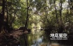 视频素材-无人机镜头在森林中的河流上向后移动视频