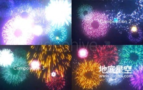 AE模板+视频素材-16组唯美的粒子烟花特效