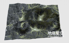 3D模型-山顶深坑地形C4D模型