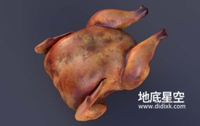 3D模型-熏鸡烤鸡C4D模型