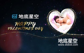 AE模板-唯美浪漫的粒子光束爱心情人节婚礼的美好祝福