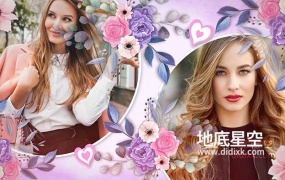 AE模板-甜蜜浪漫美丽的花卉装饰婚礼照片动画