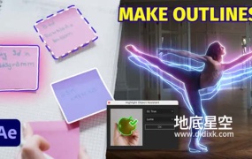 AE模板脚本-物体边缘轮廓线条描边特效动画 Highlight Object
